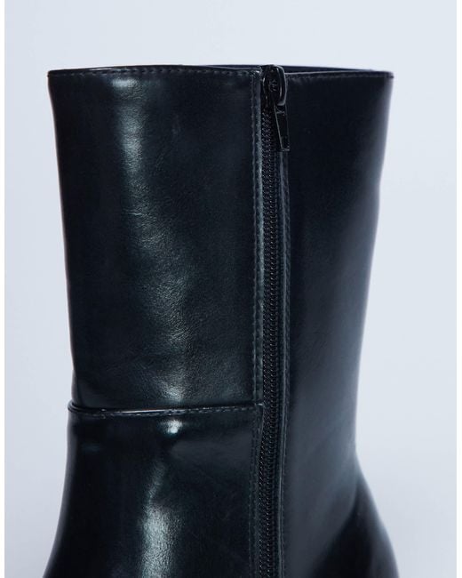 TOPSHOP Black Nina Chunky Heeled Ankle Boot