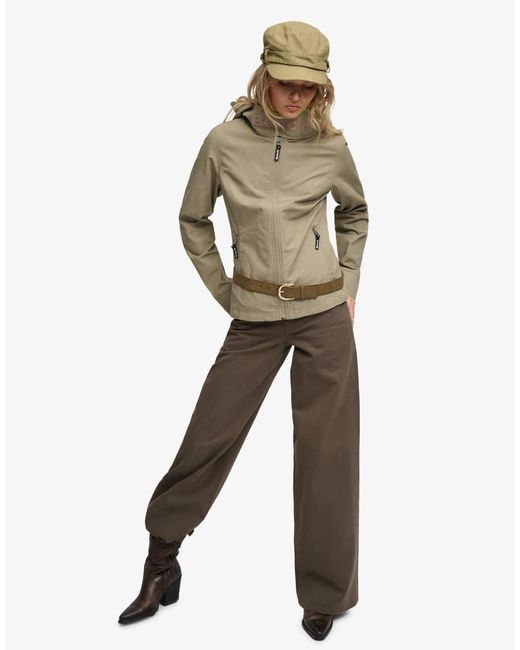 Bench x Superdry & Co Natural Hooded Funnel Neck Ripstop Jacket