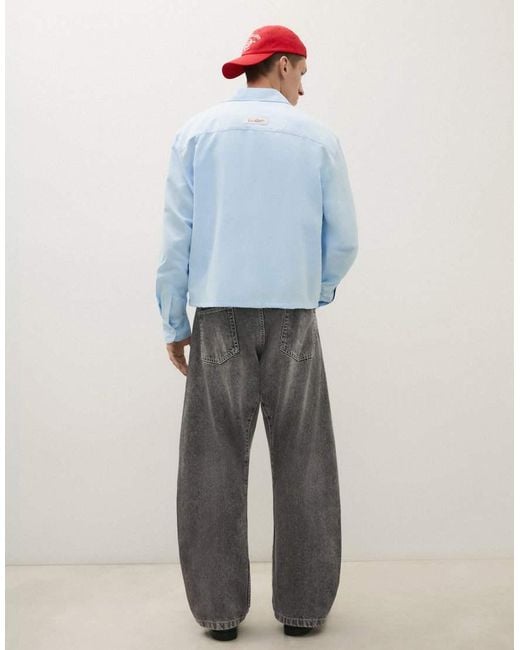 Bershka Blue Twisted Fit Jeans for men