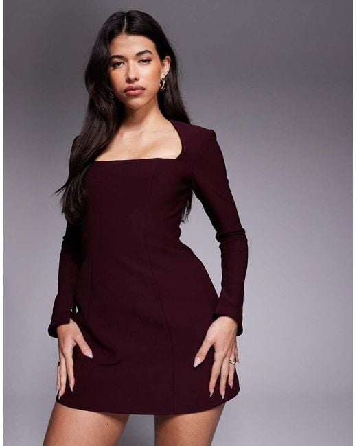Forever New Purple Structured Mini Dress