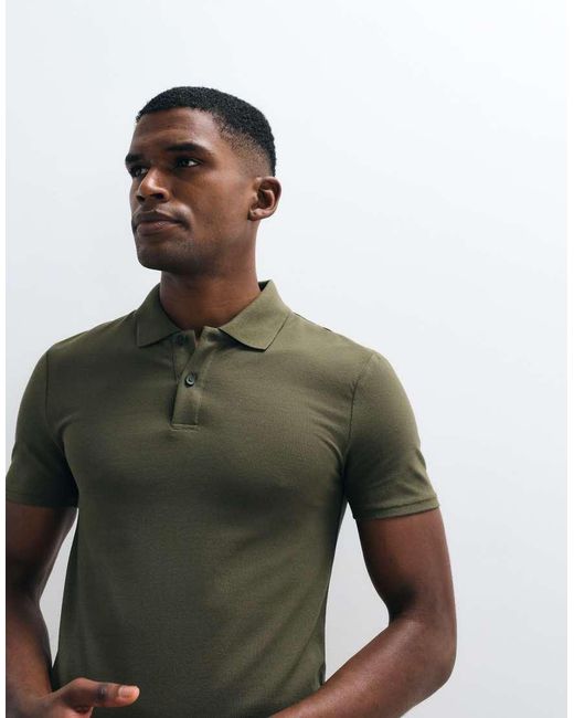 ASOS Green Essentials Muscle Fit Polo for men