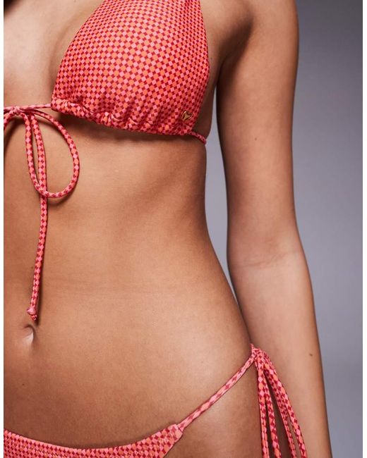 Candypants Orange Geometric Print Triangle Bikini Top
