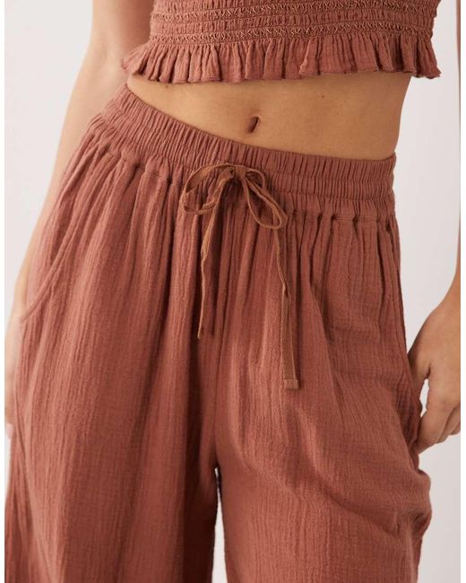Iisla & Bird Brown Wide Leg Flowy Trouser