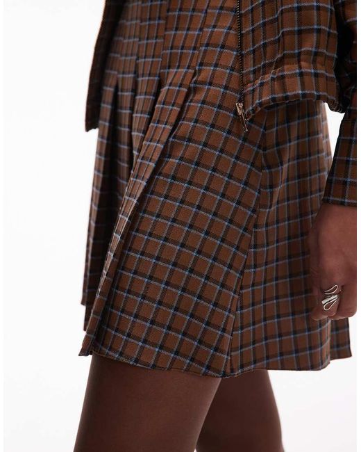 ASOS Brown Pleated Mini Skirt