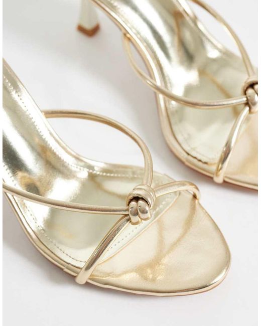 SIMMI Natural Simmi London Maribel Heeled Mule Sandals With Knot