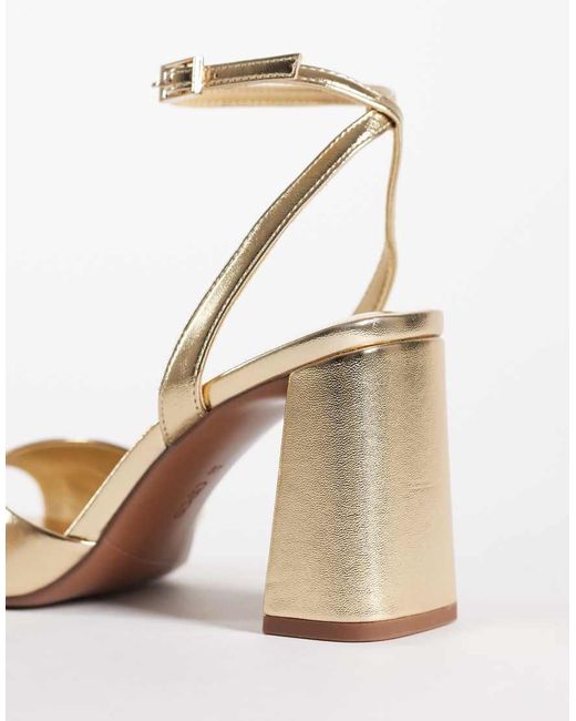 ASOS White Honour Barely There Mid Block Heel Sandals