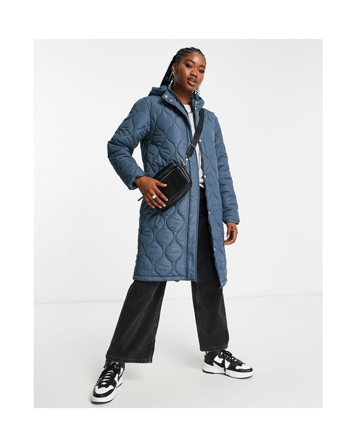 Cotton On Blue Cotton On Active Longline Quilted Jacket