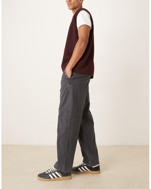 Pantalones Chinos Negros Sin Cierres De Abercrombie & Fitch de hombre de color Black