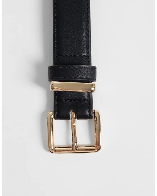 Gina Tricot White Everyday Belt With Gold Buckle