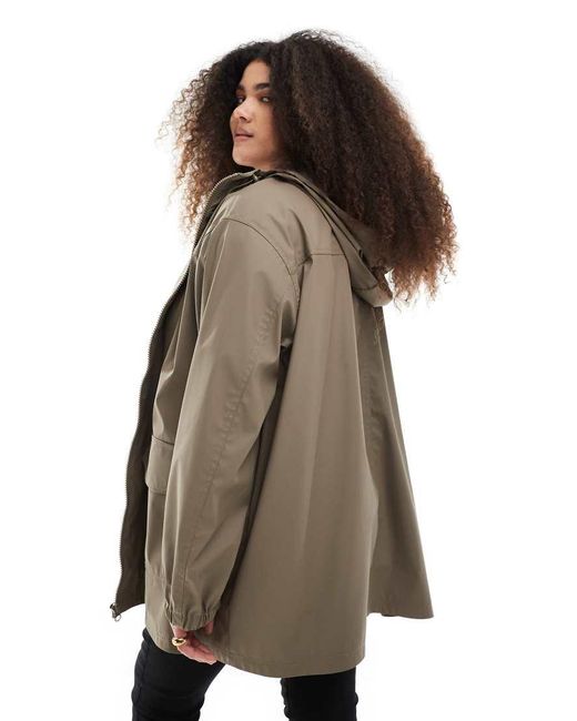 ASOS Gray Asos Design Curve Rubberised Rain Coat