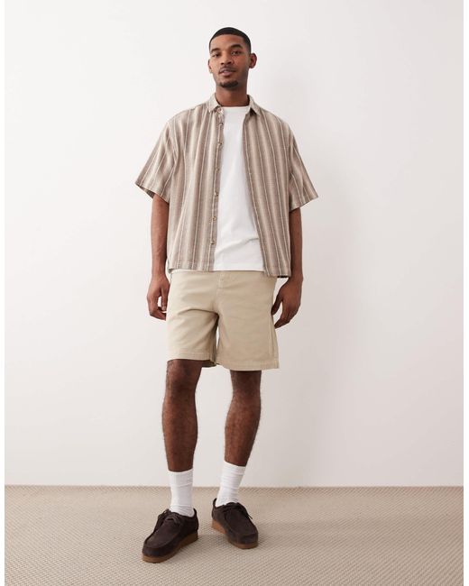 ASOS Natural Mid Length Jort for men