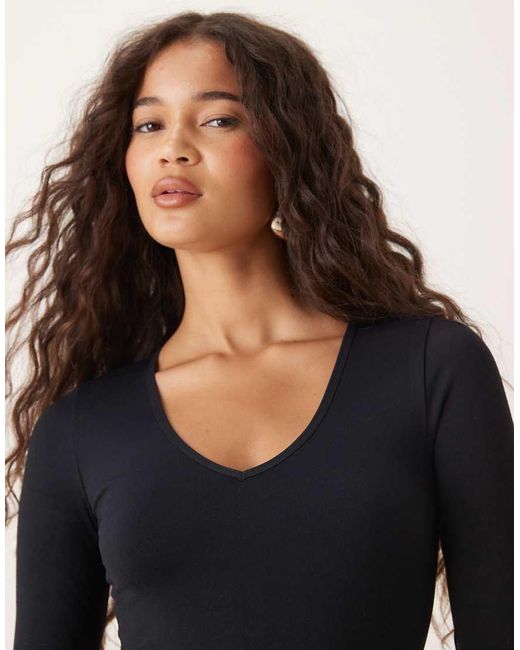 ASOS Naadloze Corrigerende Body V-Hals in het Blue