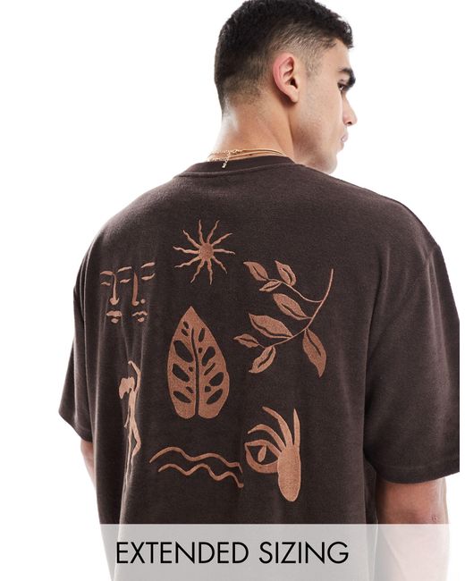 T-shirt oversize di ASOS in Brown da Uomo