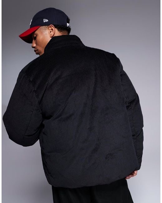 ASOS – pufferjacke aus cord in Black für Herren