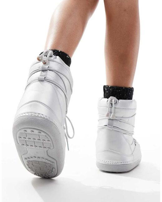 Botas De Nieve Plateadas De SEQWL de color White