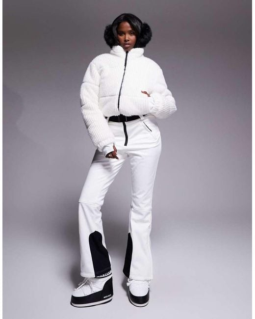 ASOS 4505 Ski & Snow Blue Asos 4505 Ski Soft Shell And Faux-fur Belted Slim Kick Ski Suit