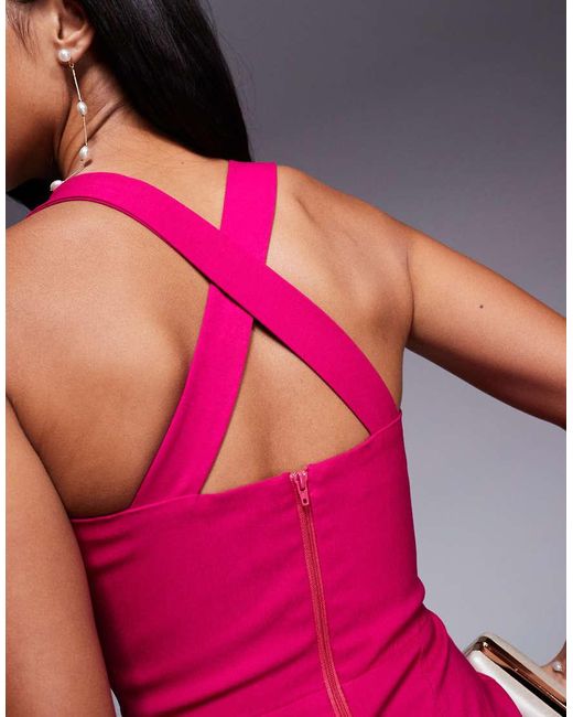Vesper Petite Red Sweetheart Neckline Midaxi Dress With Thigh Split