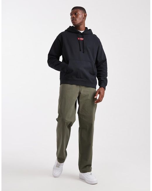 Levi's Black 2 Horse Logo Back Print Relaxed Fit Hoodie for men