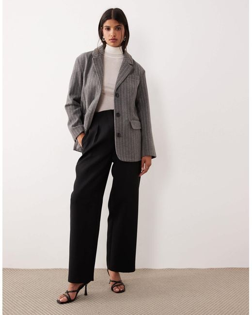 Jdy Gray Tailored Blazer With Wool