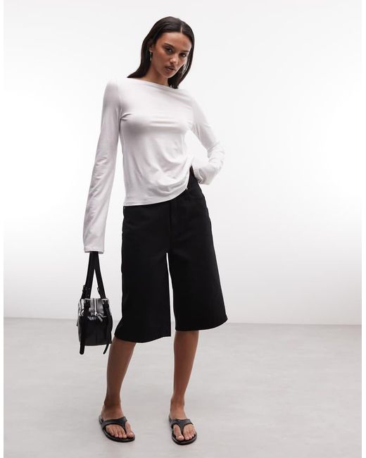 Weekday Gray Annie Super Soft Long Sleeve Boat Neck Top