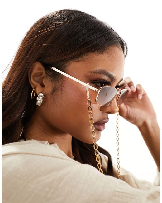 South Beach Brown – sonnenbrillenkette aus metall mit ovalem gliederdesign