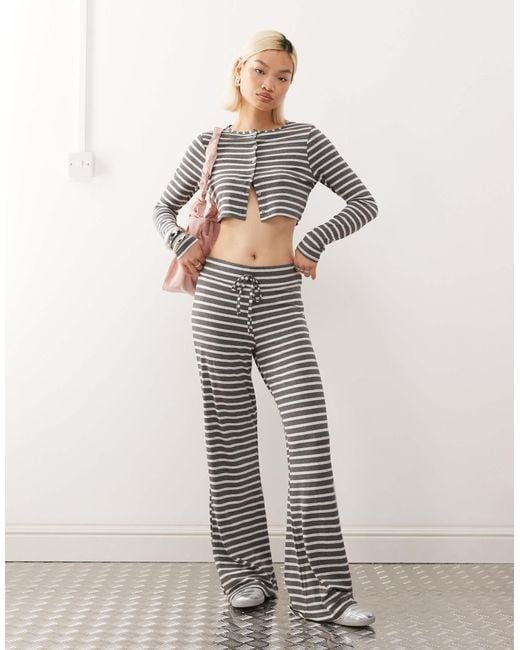 Collusion Gray Micro Crop Cardigan