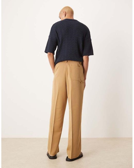 Pantalones De Vestir De Pernera Ancha Con Bolsillo De Estilo Carpintero De -Marrón ASOS de hombre de color Natural