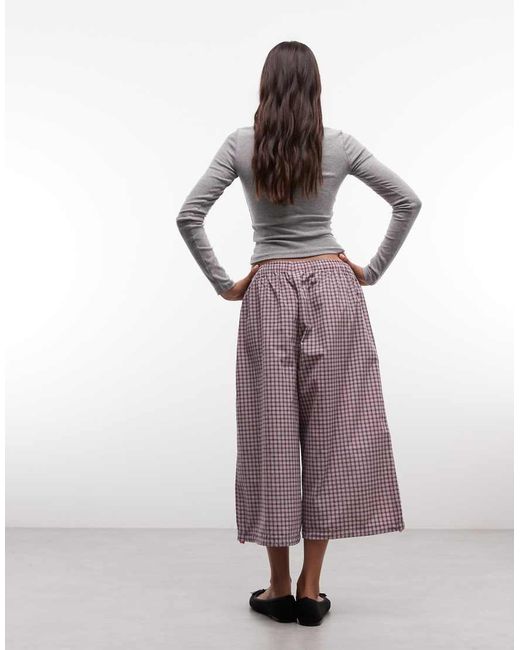 Collusion Purple 3/4 Nylon Check Jort