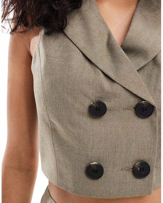 Miss Selfridge Green Co-ord Tailored Waistcoat Top