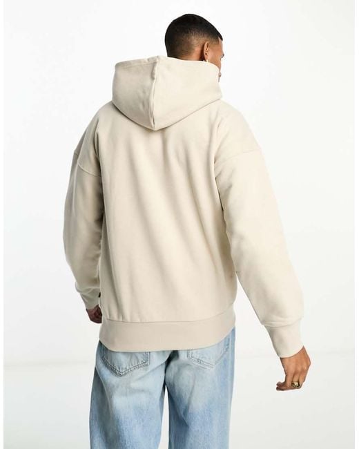 Sudadera Beis Extragrande Con Capucha De Punto Liso Grueso De -Beis Neutro Only & Sons de hombre de color Natural