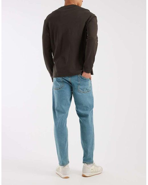 ASOS Blue Stretch Tapered Jeans for men