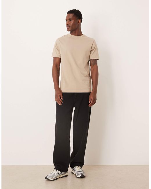 ASOS – basic-t-shirt in Natural für Herren