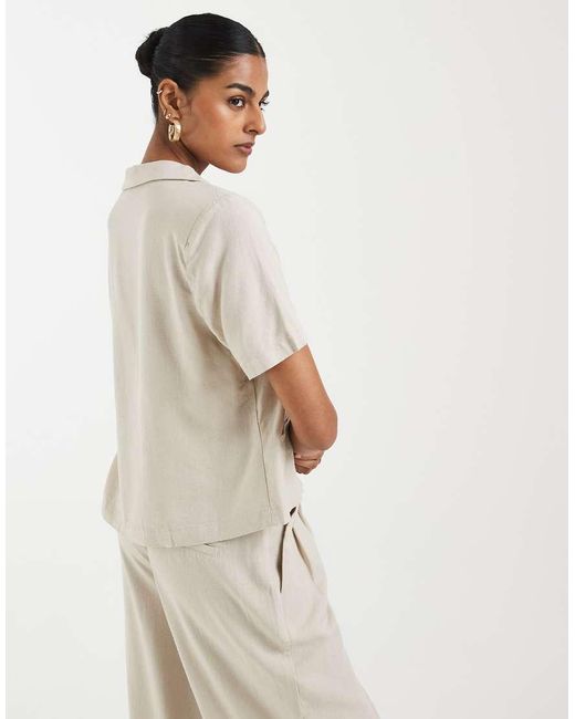 Vero Moda Natural Linen Touch Short Sleeve Blazer