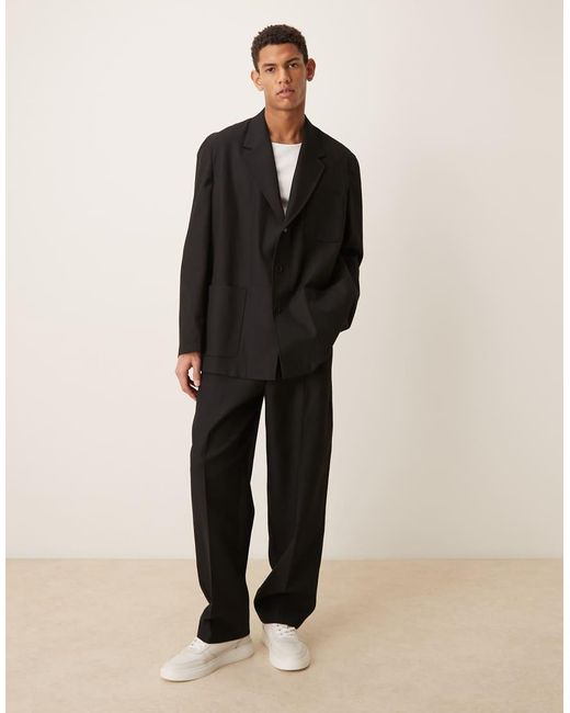 ASOS Black Slouchy Painter Suit Jacket for men