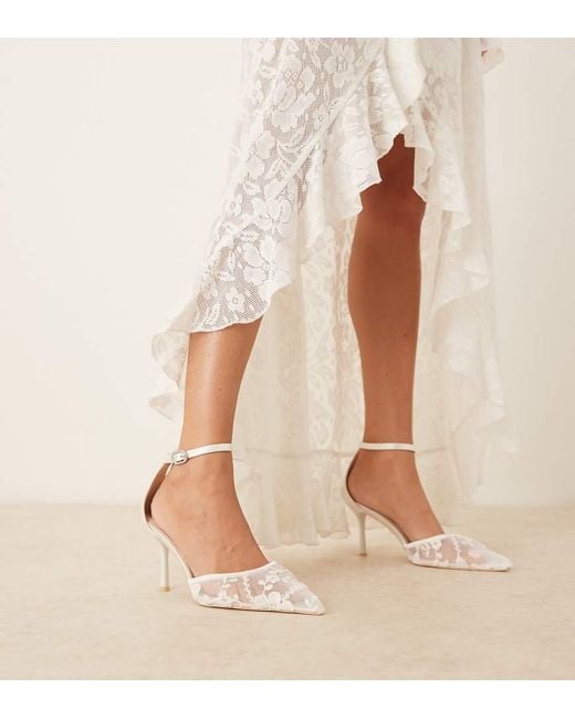 Be Mine Wide Fit Natural Bridal Vennie Kitten Heeled Shoes