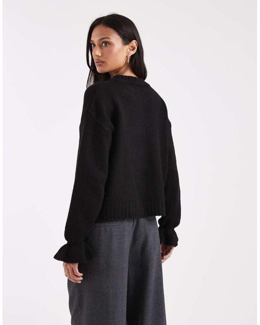 ASOS Black Knitted Cardigan With Gold Buttons