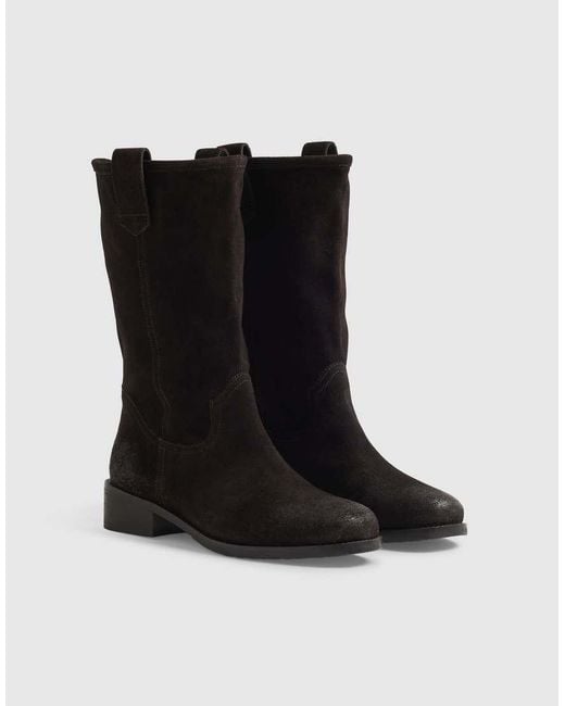 River Island Red Suede Flat Ankle Boots