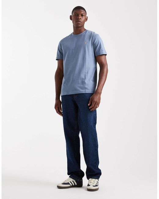 Farah – danny – kurzärmliges regular-fit-t-shirt in Blue für Herren