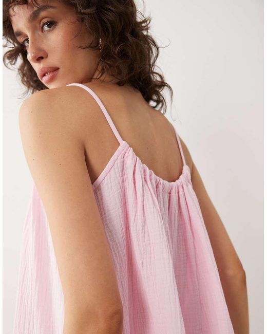 Jdy Pink Cheesecloth Sleeveless Mini Dress
