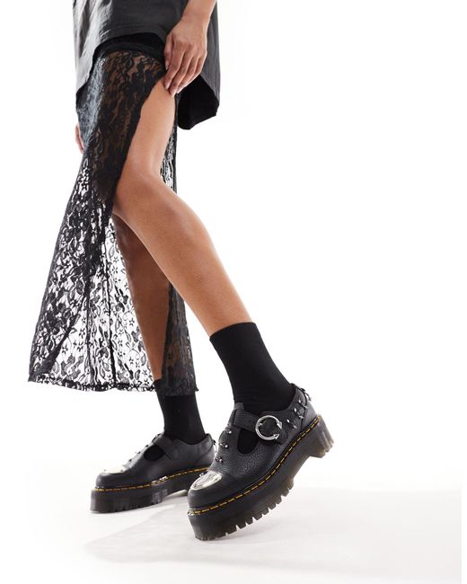 Dr. martens - bethan quad - scarpe mary jane nere con piercing di Dr. Martens in White