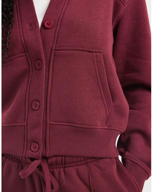 Threadbare Red Jersey Button Up Cardigan