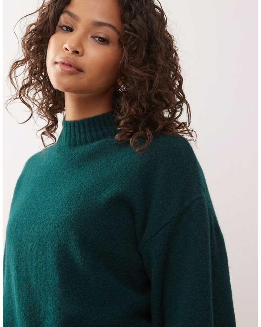 Monki Green Knitted Turtleneck Jumper
