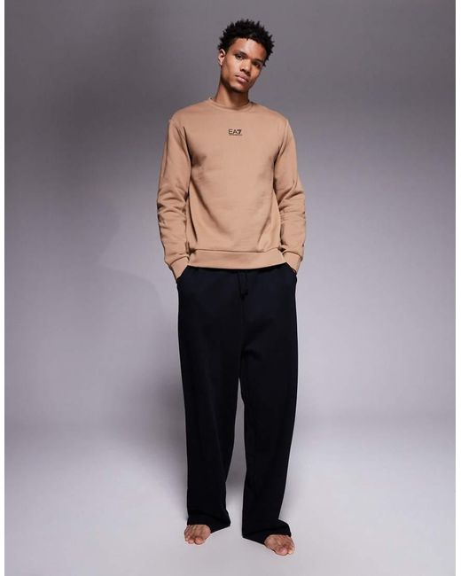 EA7 Natural Armani Train Core Central Logo Sweatshirt for men