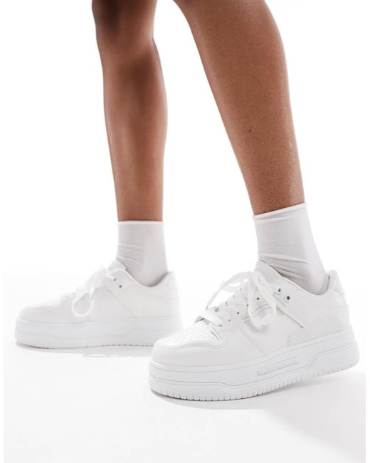 SEQWL White Buzz Platform Trainers
