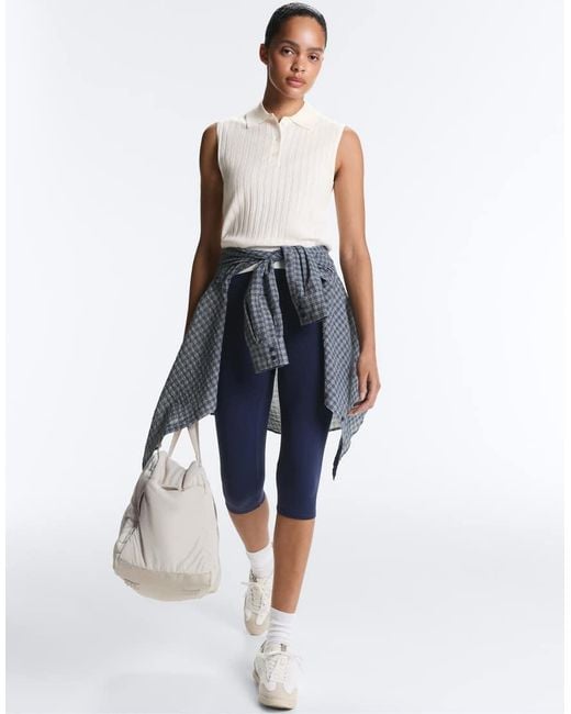 Oysho White Sleeveless Open Knit Jumper
