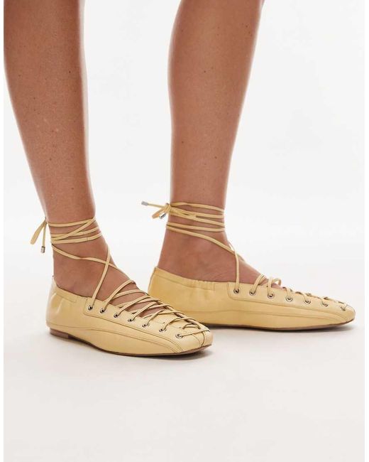 Bronx Metallic Ser-ajaa Lace Up Detail Ballet Flats