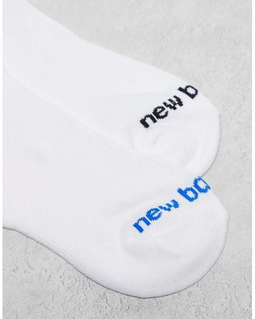 New Balance White 2 Pack Slogan Crew Socks for men