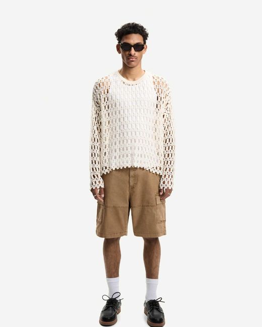 Bershka – bermuda-cargo-shorts in Natural für Herren
