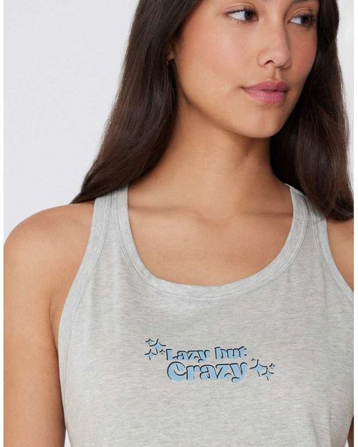 Tezenis White Printed Cotton Camisole