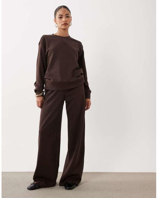 JDY Petite Brown Wide Leg Sweat joggers Co-ord
